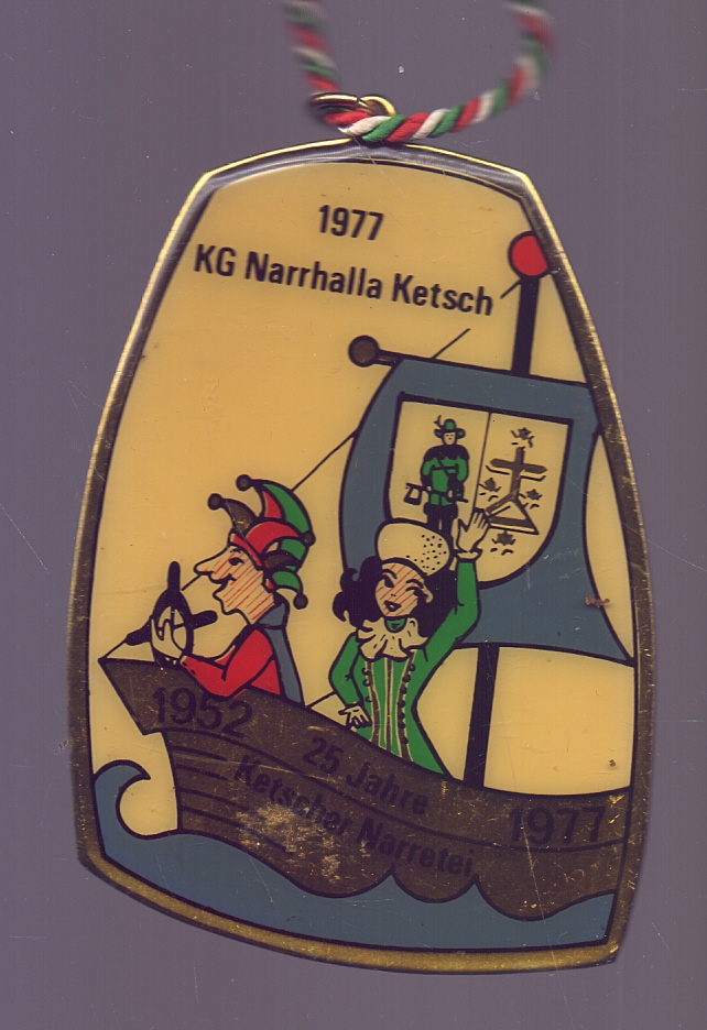 Jahresorden der KG Narrhalla Ketsch 1977 - Bildnachweis Werner Härter